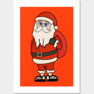 Santa Claus Christmas Flip Flops Posters and Art